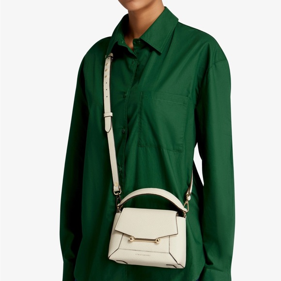 SOLD NWT Strathberry Nano Mosaic Bag Cream Vanilla Leather seen Kate Middleton - Picture 7 of 11